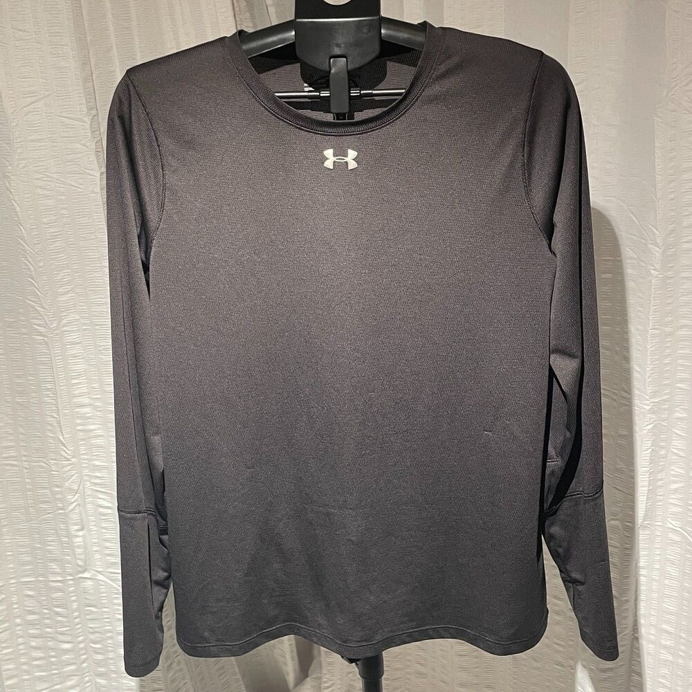 Under Armour 1305681 Women L Black HeatGear Locker T Long Sleeve Shirt Loose